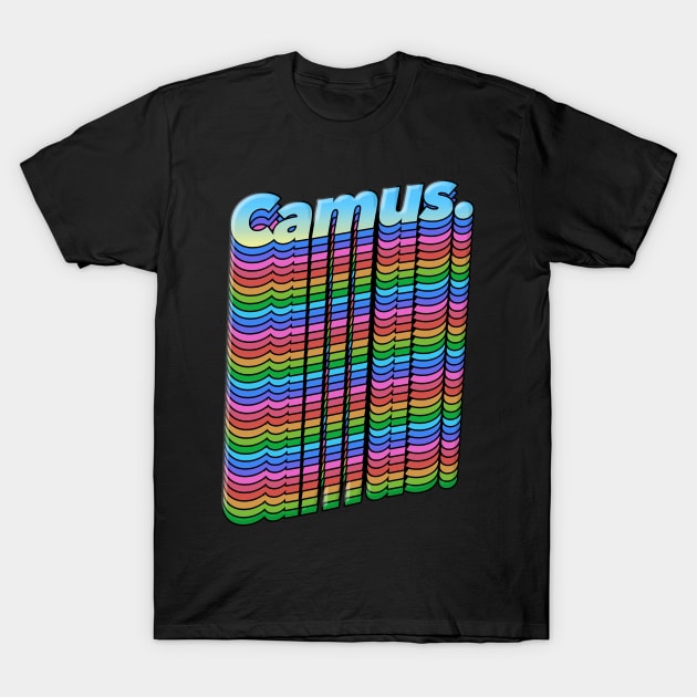 Camus - Typographic Graphic Design Artwork T-Shirt by DankFutura